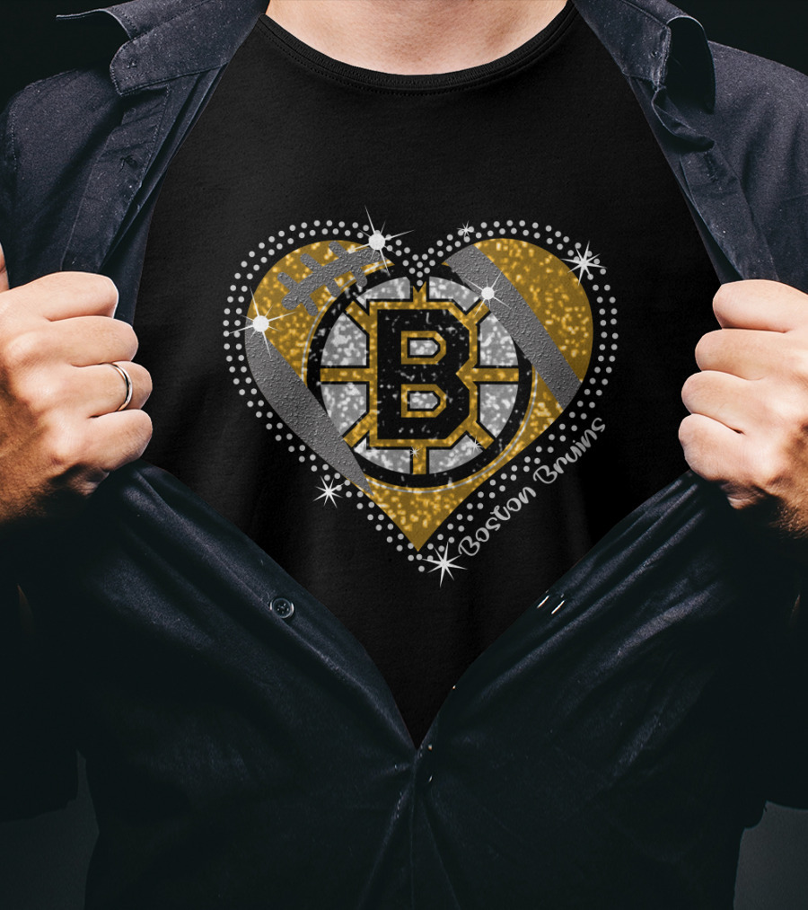 Boston Bruins Sparkling Heart T-Shirt