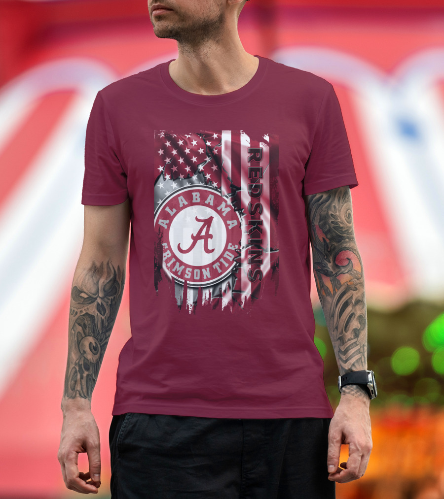 Alabama Crimson Tide Redskins Stars And Stripes T-Shirt