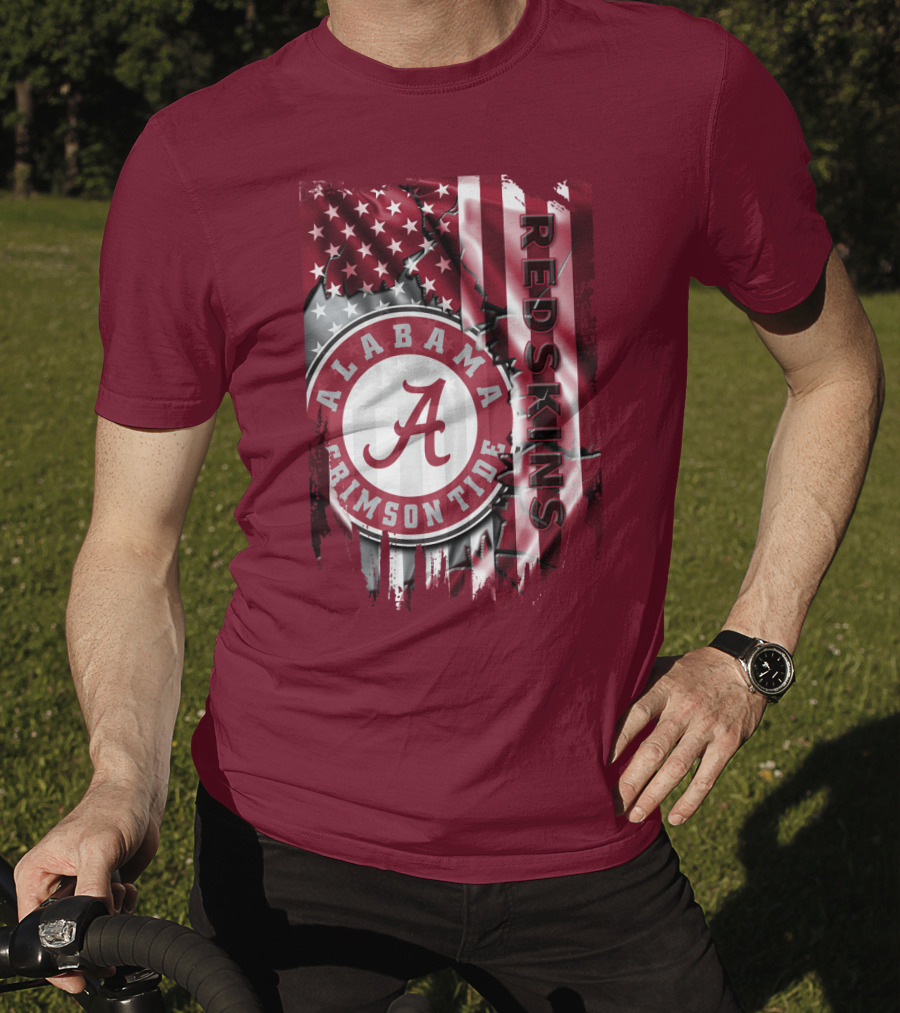 Alabama Crimson Tide Redskins Stars And Stripes T-Shirt