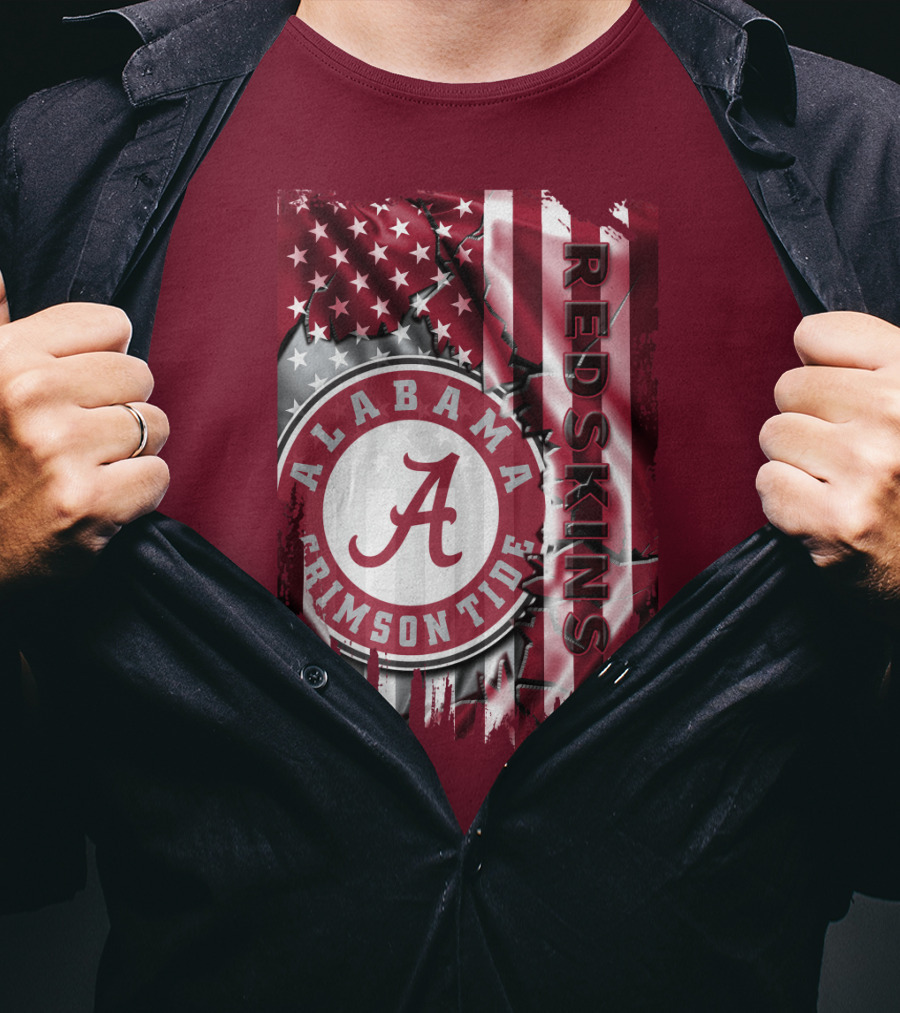 Alabama Crimson Tide Redskins Stars And Stripes T-Shirt
