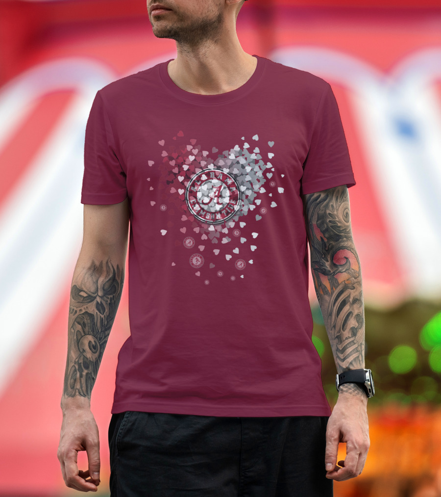 Alabama Crimson Tide Heart Logo Hope Filled Heiritage T-Shirt
