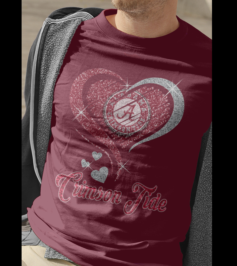 Alabama Crimson Tide Heart Sparkle T-Shirt