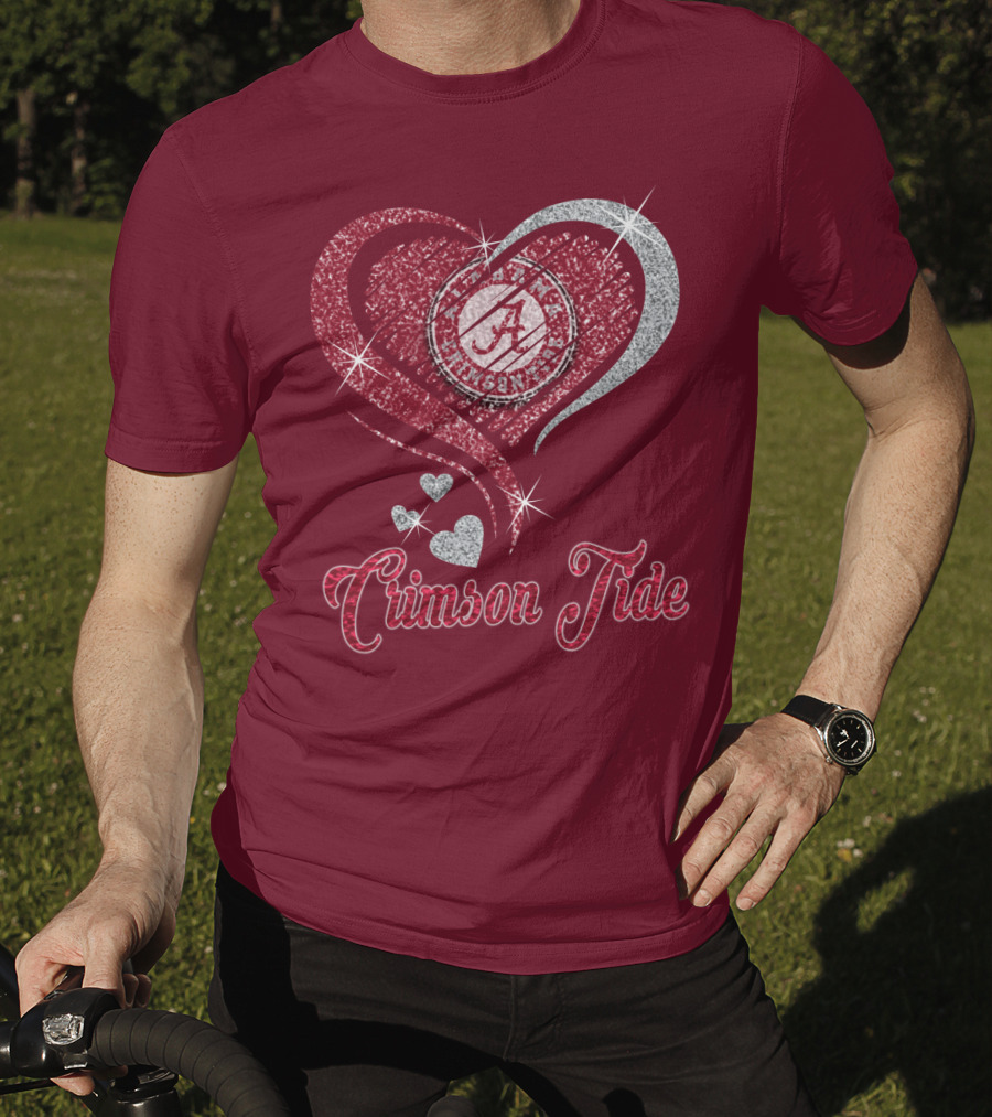 Alabama Crimson Tide Heart Sparkle T-Shirt