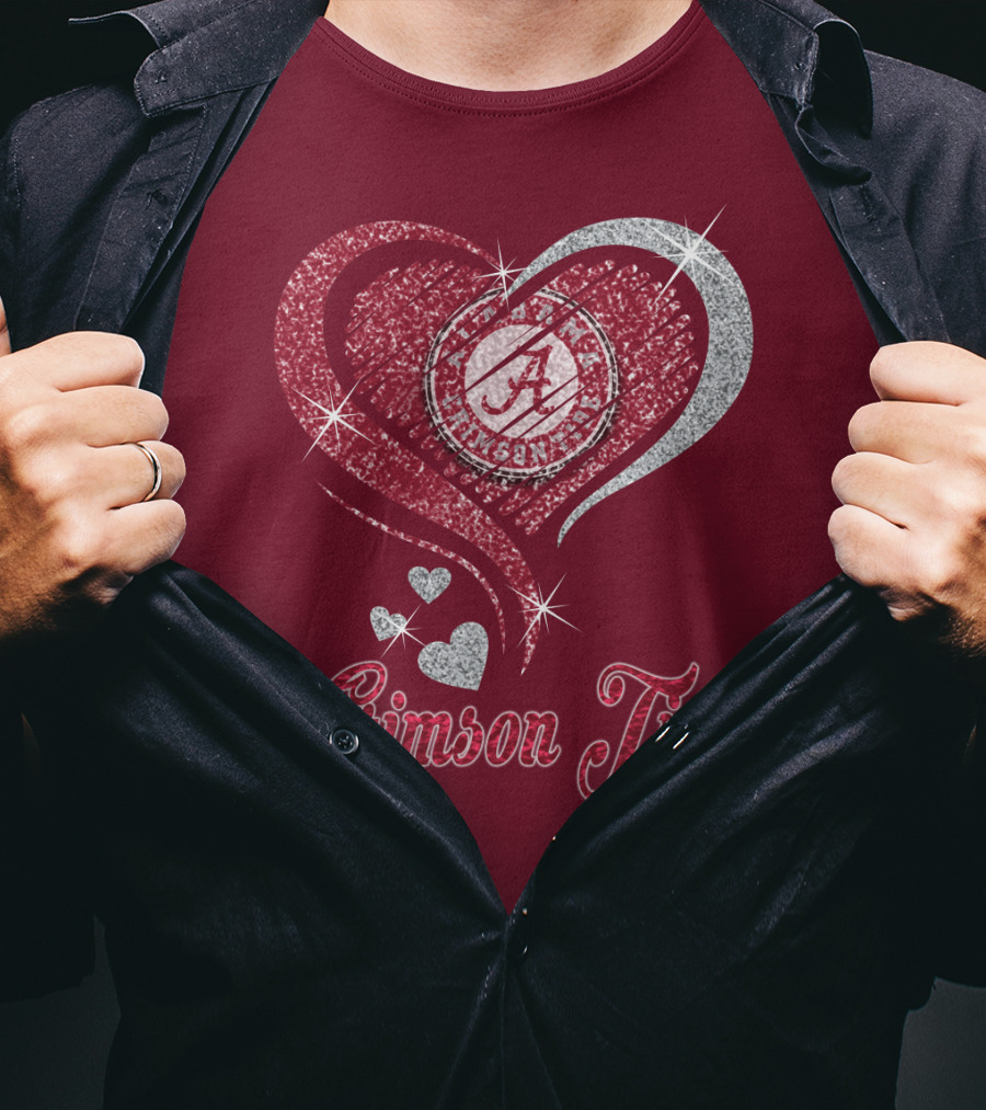 Alabama Crimson Tide Heart Sparkle T-Shirt