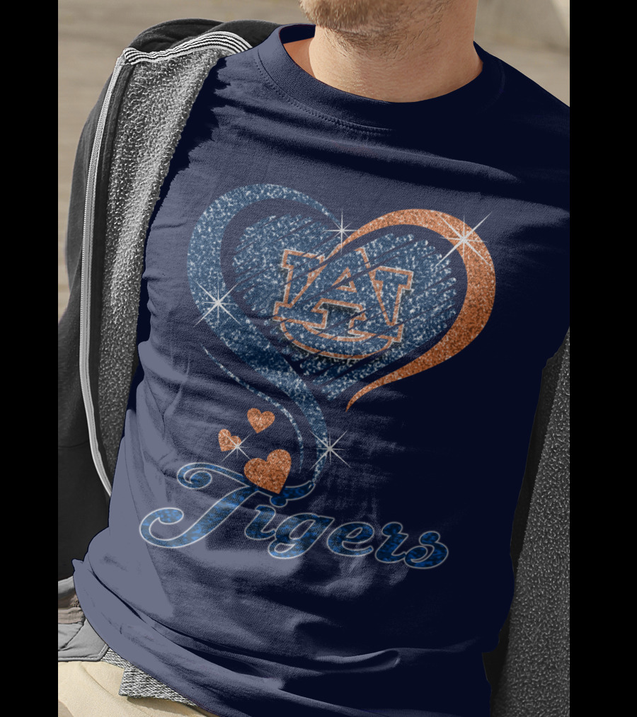 Auburn Tigers Heart Logo With Effect T-Shirt
