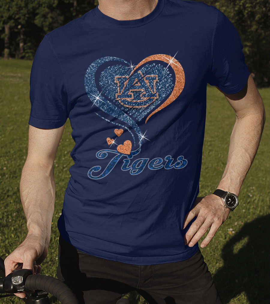 Auburn Tigers Heart Logo With Effect T-Shirt