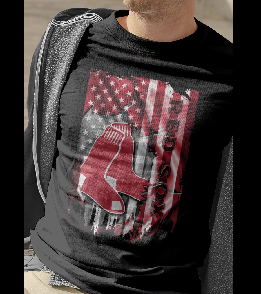 Boston Red Sox American Flag Sox Banner T-Shirt