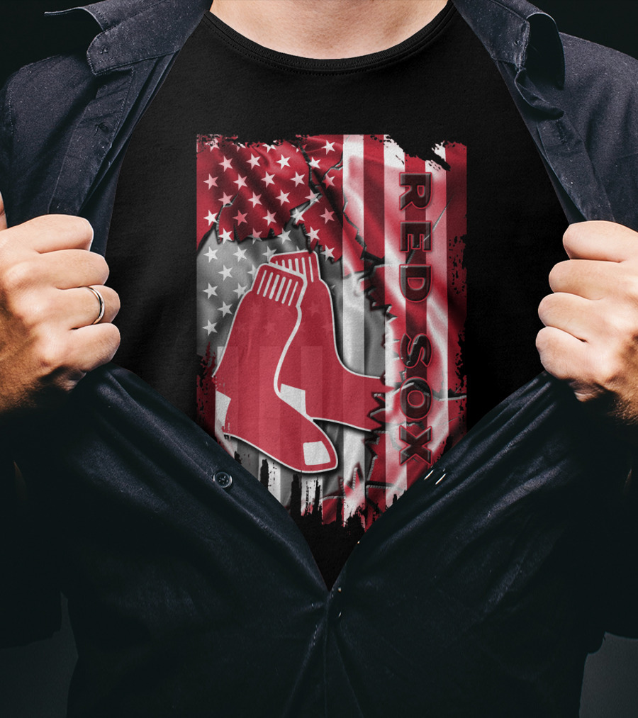 Boston Red Sox American Flag Sox Banner T-Shirt