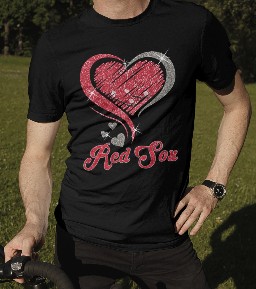 Red Sox Heart Glitter T-Shirt