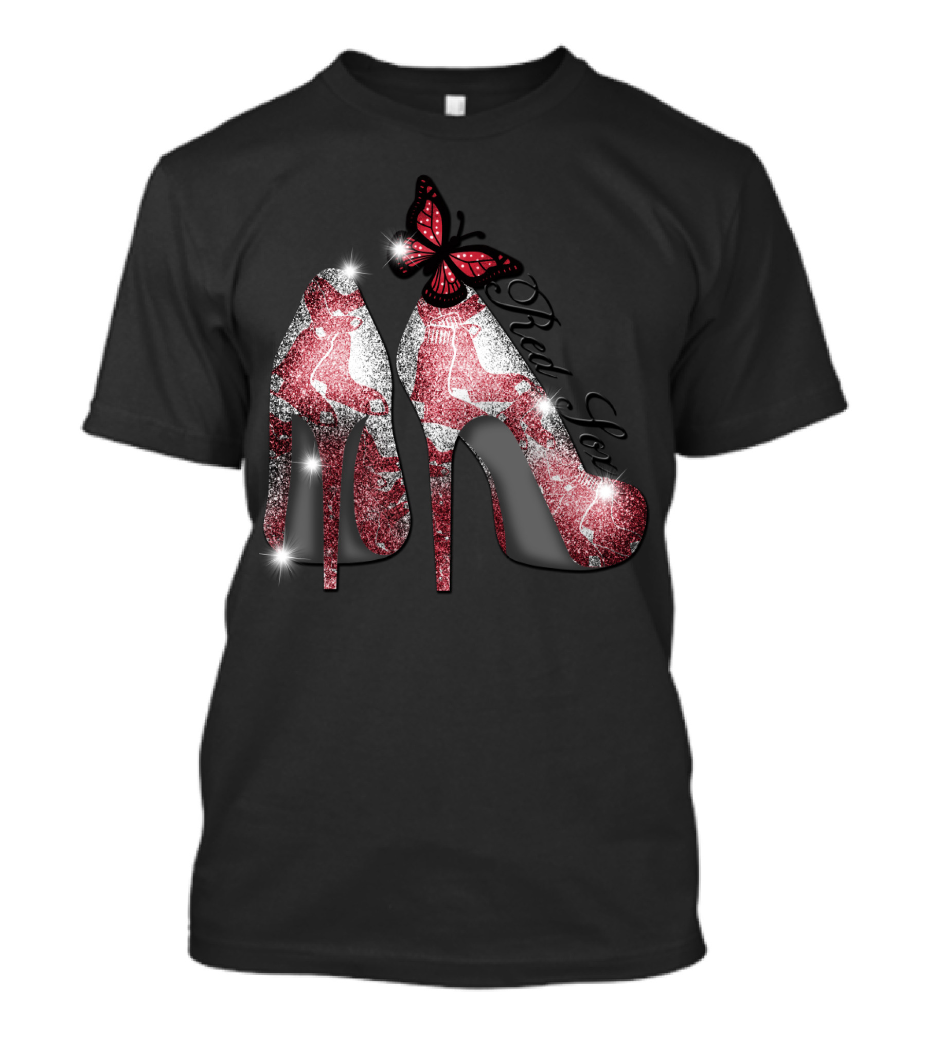 Boston Red Sox High Heels With Butterfly And Socks T-Shirt