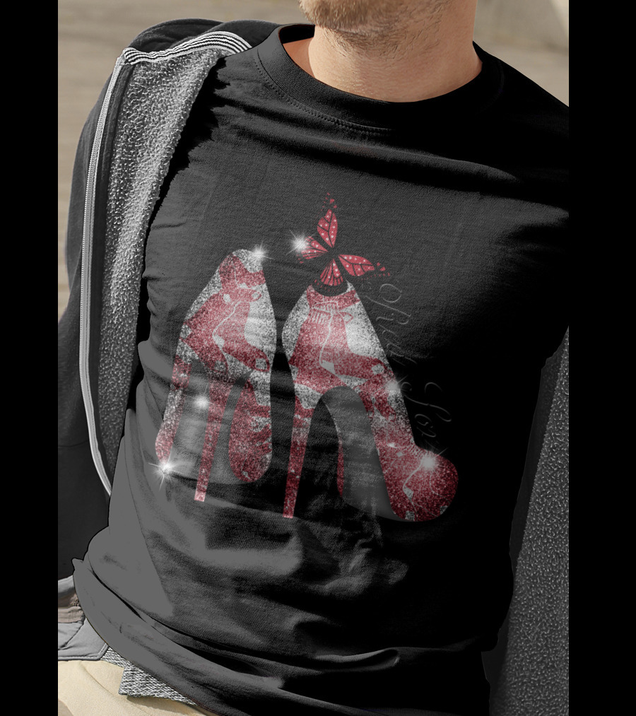 Boston Red Sox High Heels With Butterfly And Socks T-Shirt