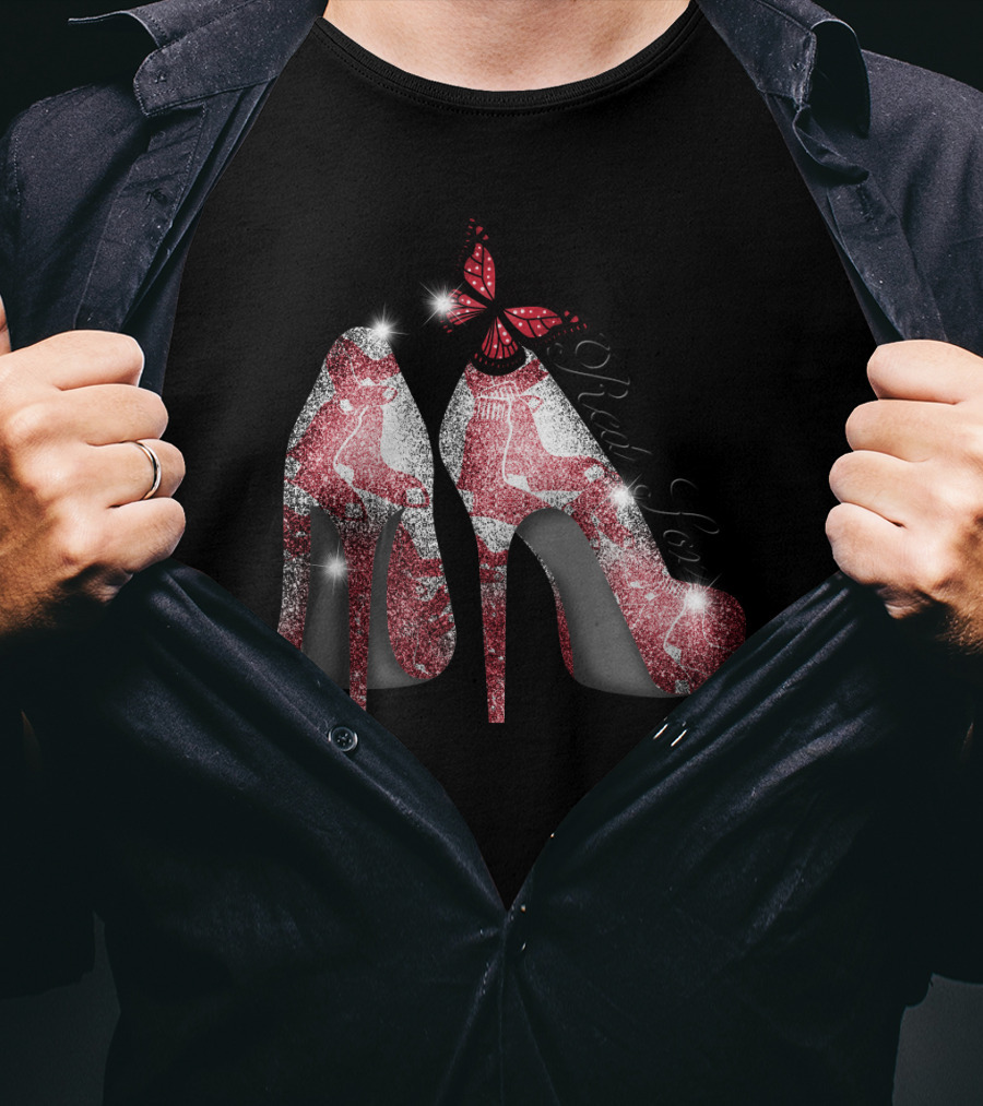 Boston Red Sox High Heels With Butterfly And Socks T-Shirt