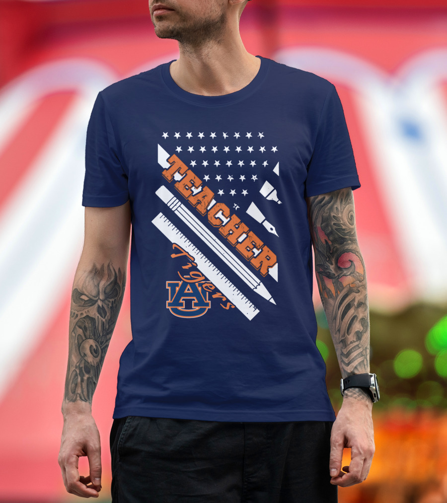 Auburn Teacher Tigers A Logo Pencil Ruler T-Shirt