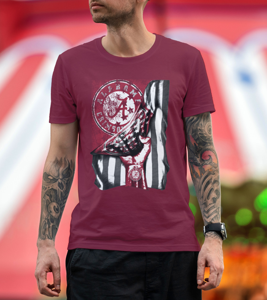 Alabama Crimson Tide Held High With Flag And Seal T-Shirt