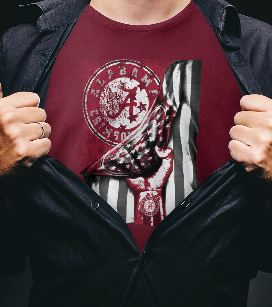 Alabama Crimson Tide Held High With Flag And Seal T-Shirt