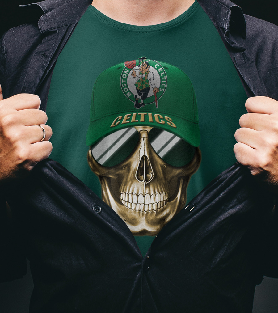 Boston Celtics Skull Cap T-Shirt
