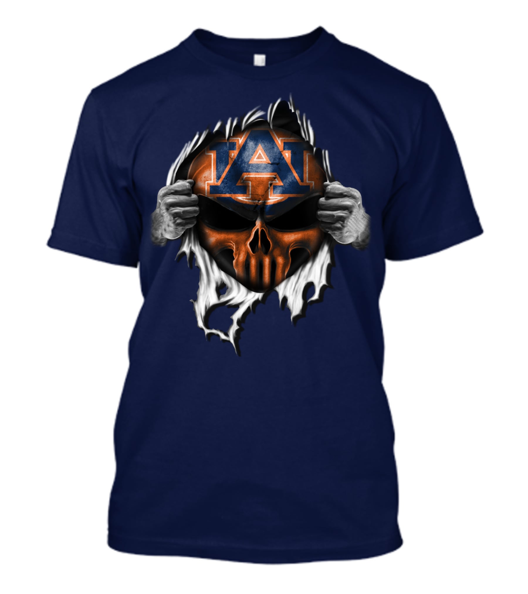 Auburn Tigers Skull Face Peel T-Shirt