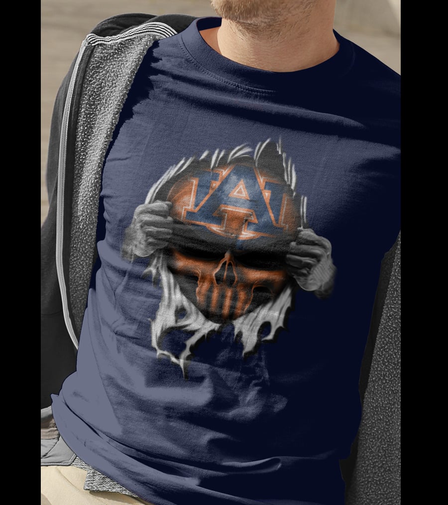 Auburn Tigers Skull Face Peel T-Shirt