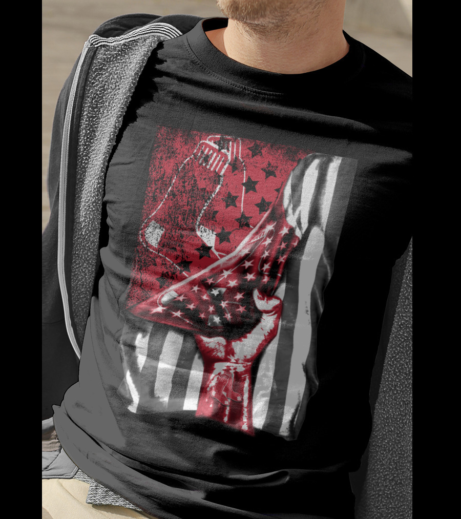 Boston Red Sox American Flag Fist Socks Stars Stripes T-Shirt