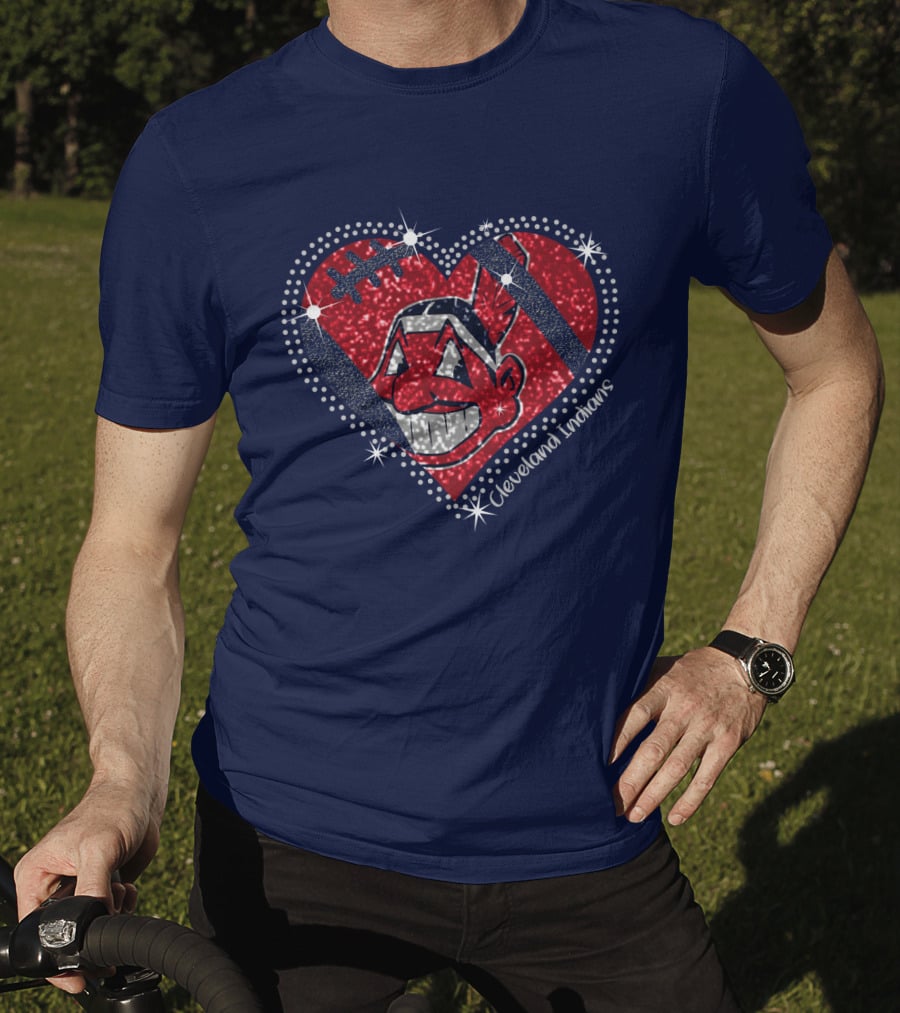 Cleveland Indians Heart Design With Effect T-Shirt