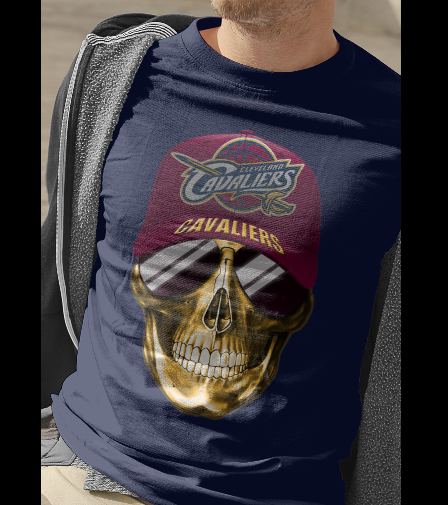Cleveland Cavaliers Skull Hat Nba Basketball Fan Gear T-Shirt
