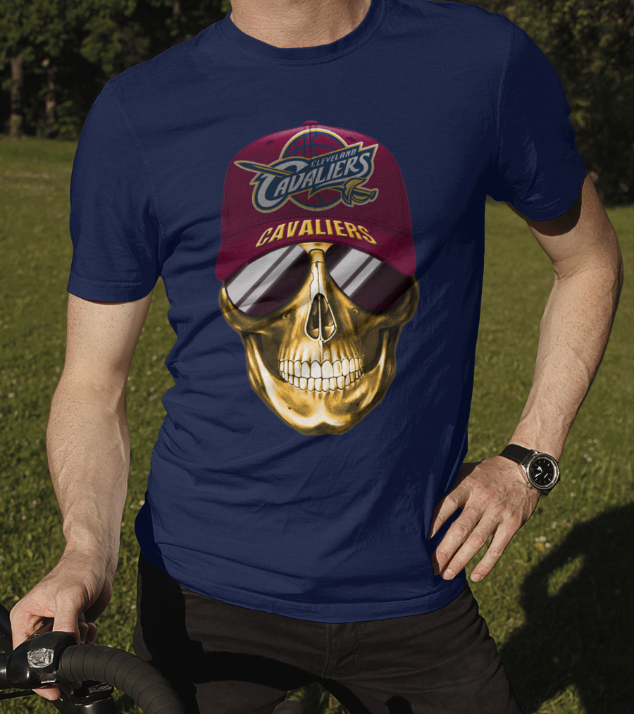 Cleveland Cavaliers Skull Hat Nba Basketball Fan Gear T-Shirt