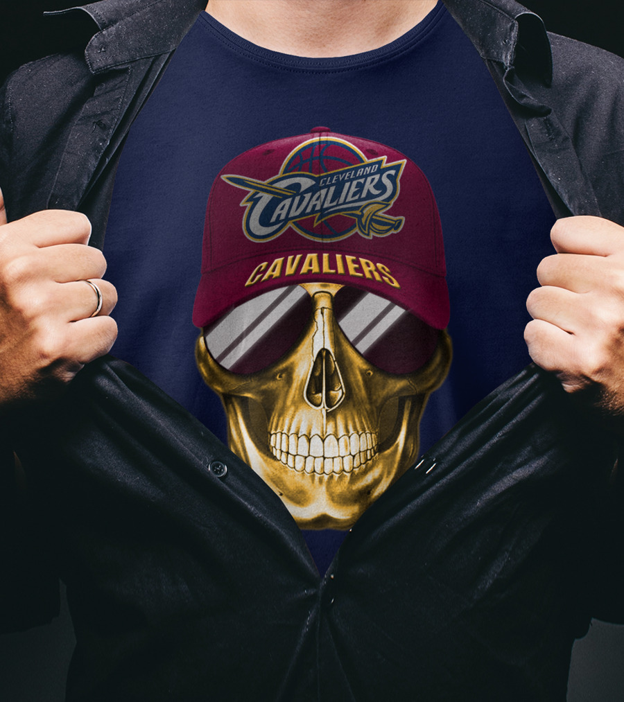 Cleveland Cavaliers Skull Hat Nba Basketball Fan Gear T-Shirt