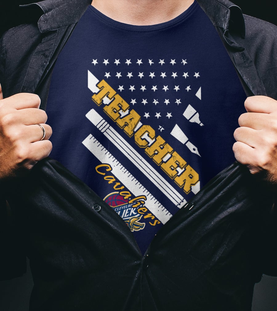 Cleveland Cavaliers Teacher Ruler Pen Stars T-Shirt