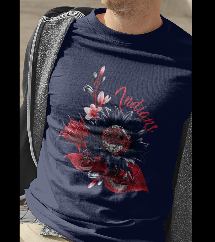 Indians Floral Chief Wahoo T-Shirt