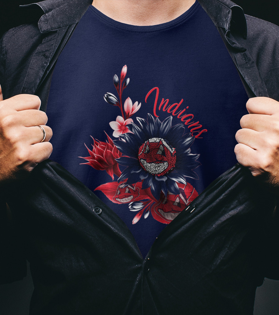 Indians Floral Chief Wahoo T-Shirt