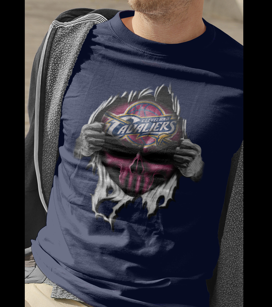 Cleveland Cavaliers Skull Logo Tear T-Shirt