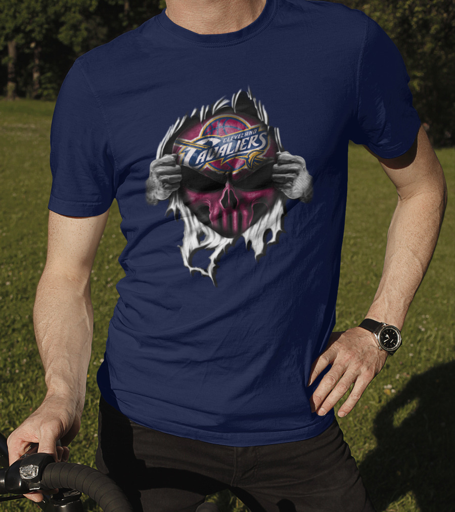 Cleveland Cavaliers Skull Logo Tear T-Shirt