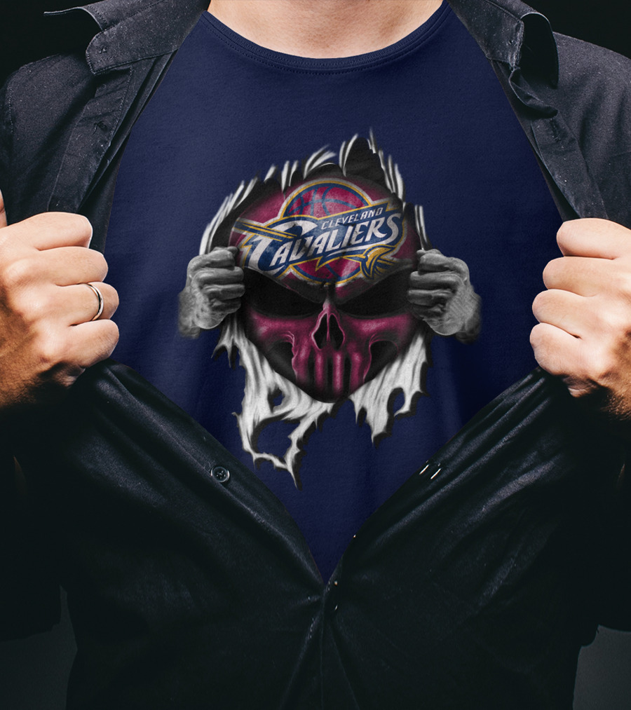 Cleveland Cavaliers Skull Logo Tear T-Shirt