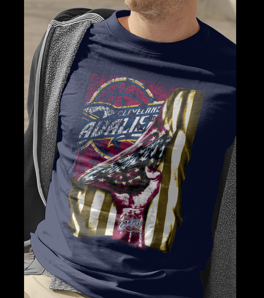 Cleveland Cavaliers American Flag Fist Nba Basketball T-Shirt