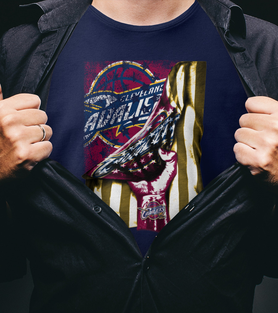 Cleveland Cavaliers American Flag Fist Nba Basketball T-Shirt