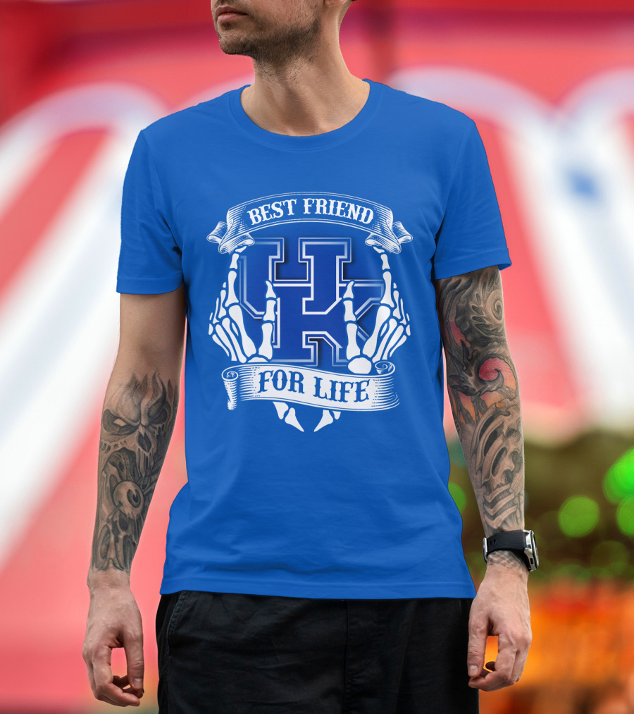 Best Friend For Life Kentucky Wildcats Skeleton Hands T-Shirt
