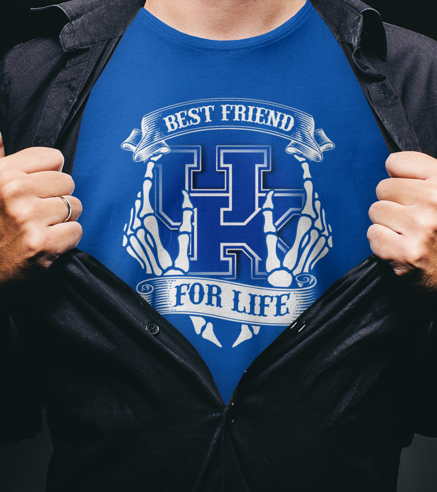 Best Friend For Life Kentucky Wildcats Skeleton Hands T-Shirt