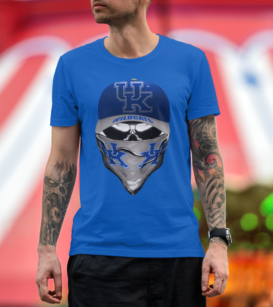 Kentucky Wildcats Uk Logo Hat Bandana Blue T-Shirt