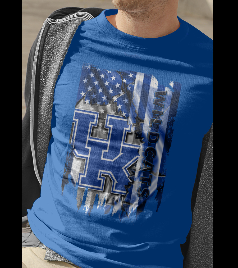 Kentucky Wildcats American Flag Tribute Uk T-Shirt