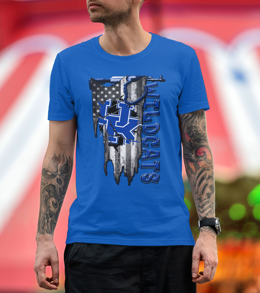 Wildcats American Flag Kentucky Wildcats T-Shirt