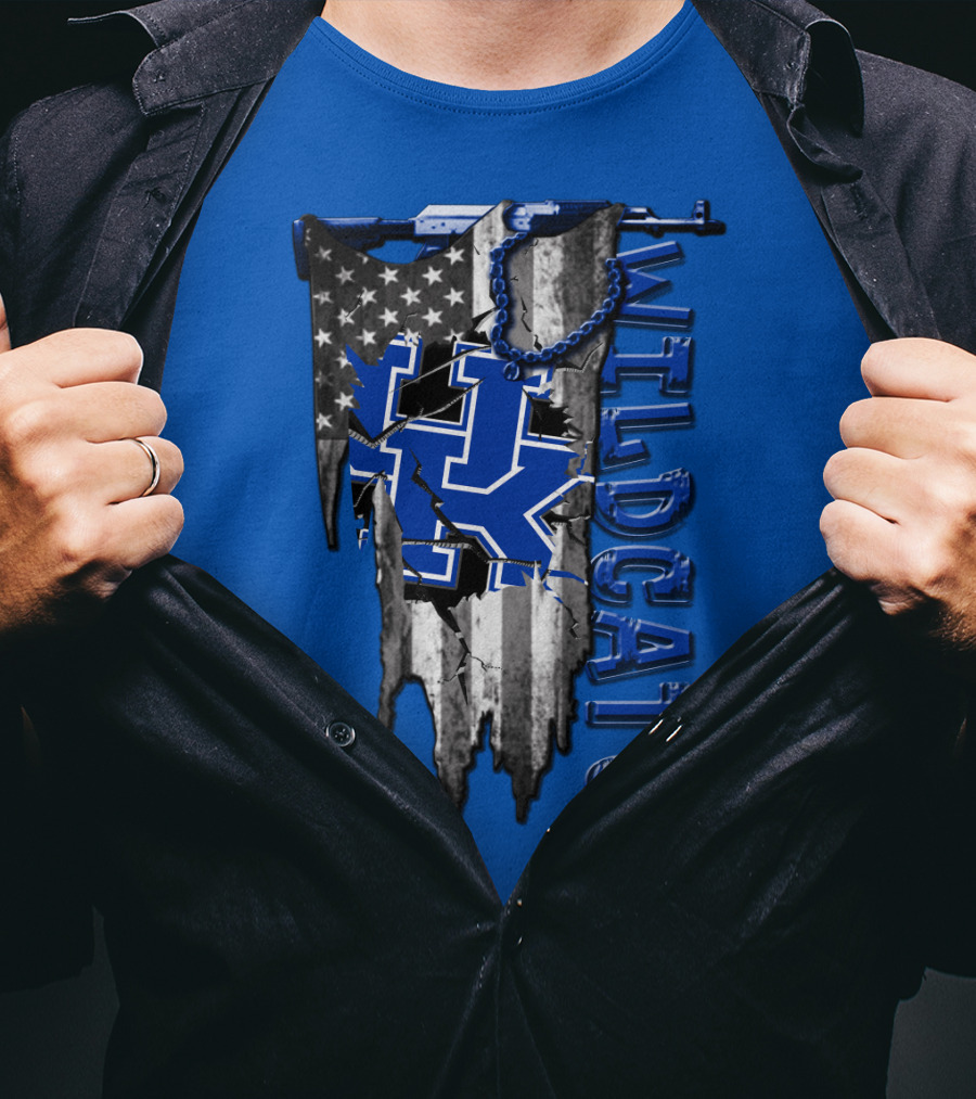 Wildcats American Flag Kentucky Wildcats T-Shirt