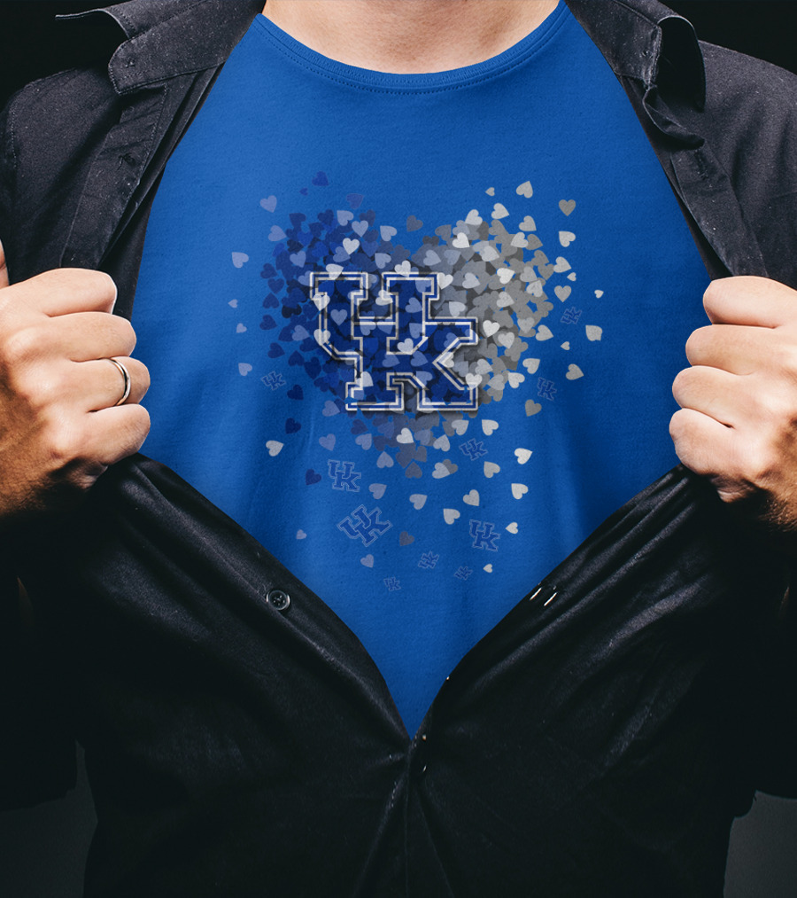 Kentucky Wildcats Uk Hearts Blue T-Shirt