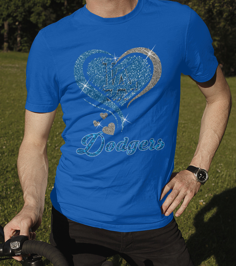 Los Angeles Dodgers Heart Logo Mlb Fan T-Shirt