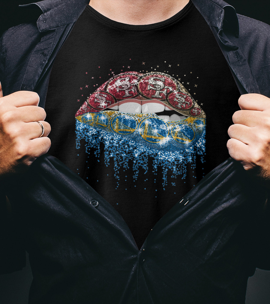 Lip San Francisco 49ers And Golden State Warriors Lips T-Shirt