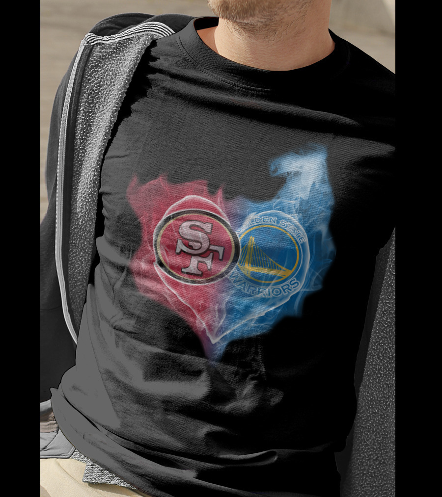 San Francisco 49ers Golden State Warriors Heart Fusion T-Shirt