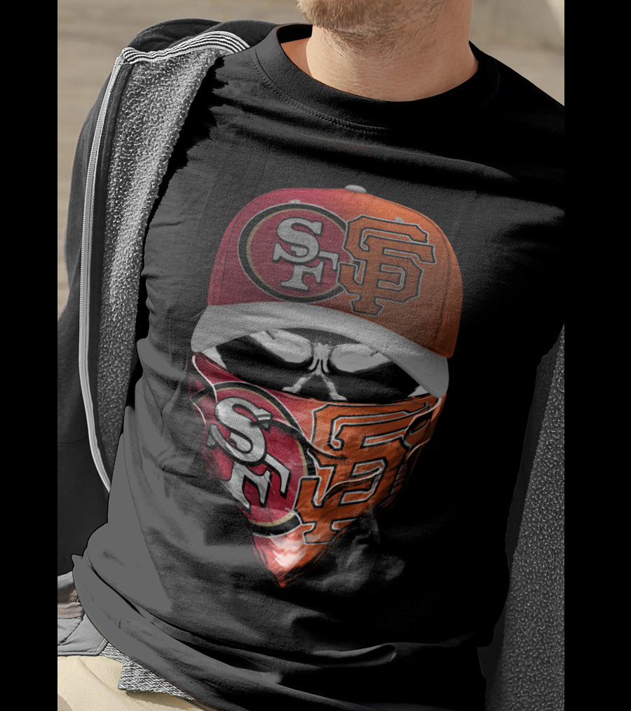 San Francisco Sports Team Logos Skull Cap And Bandana T-Shirt