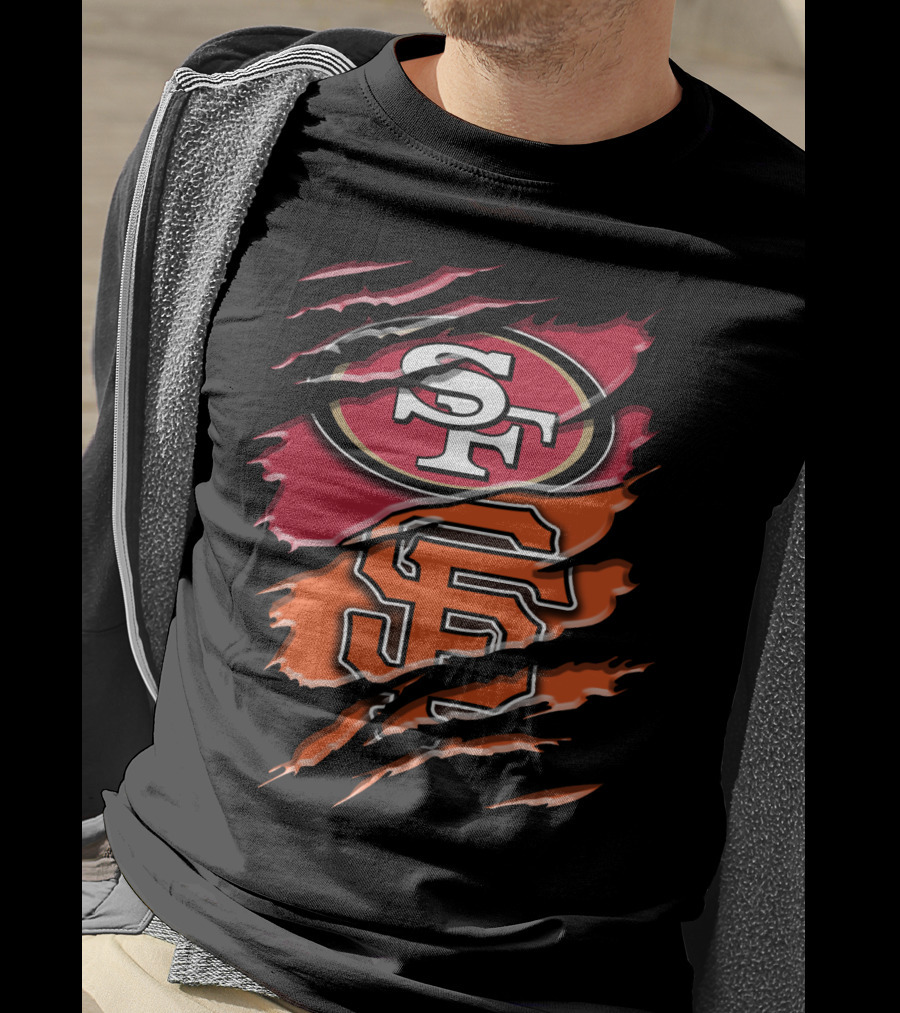 San Francisco 49ers Giants Ripped T-Shirt
