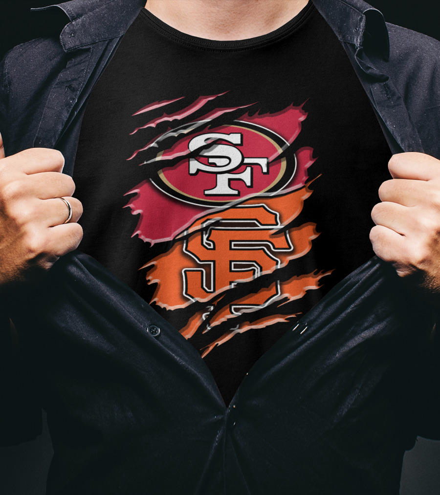 San Francisco 49ers Giants Ripped T-Shirt