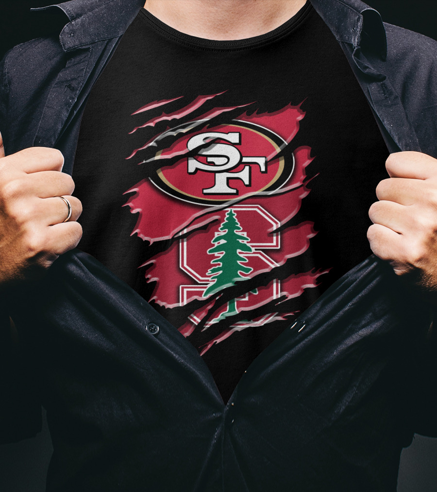 San Francisco 49ers Stanford Cardinal Claw Rah T-Shirt
