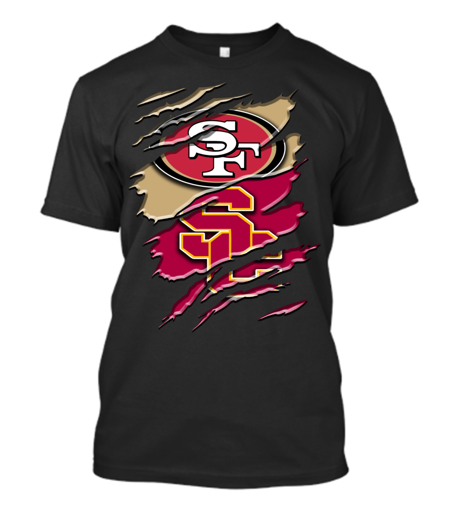 San Francisco 49ers USC Trojans Chest Rip T-Shirt